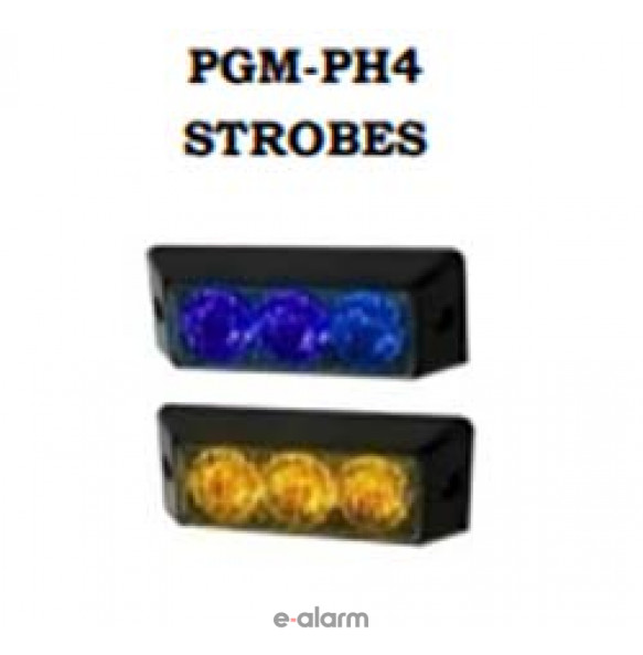 PGM-PH4 STROBES Strobes με 4 LEDs υψηλής φωτεινότητας E-ALARM Strobes με 4 LEDs μπλε, κίτρινου, κόκκινου και λευκού χρώματος