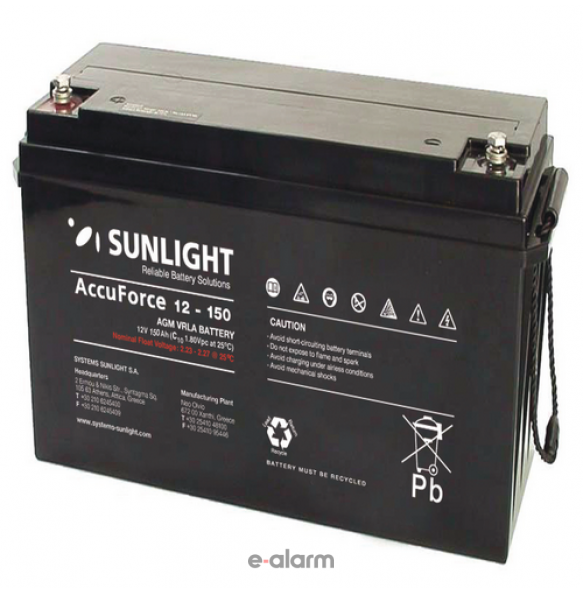 Μπαταρία Φωτοβολταϊκών 12V 150Ah SunLight AccuForce 12-150AH S ιδανική για εφαρμογές βαρέως τύπου